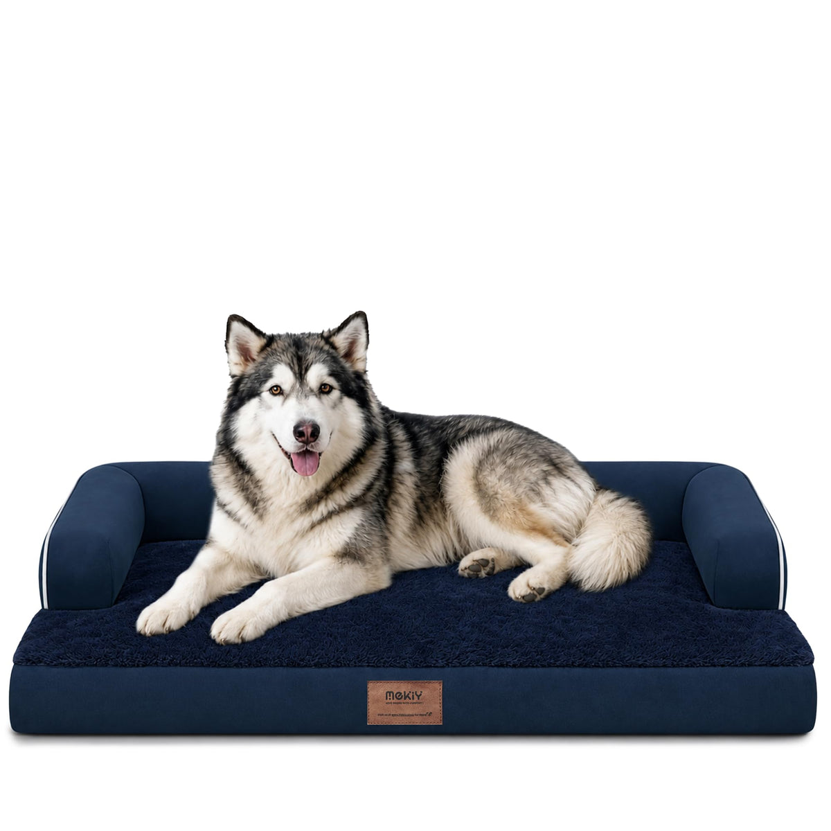 MEKIY Orthopedic Waterproof Dog Bed with Bolster for Extra Large Size Dogs