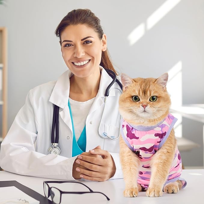 Avont Cat Recovery Suit - Kitten Onesie for Cats After Surgery
