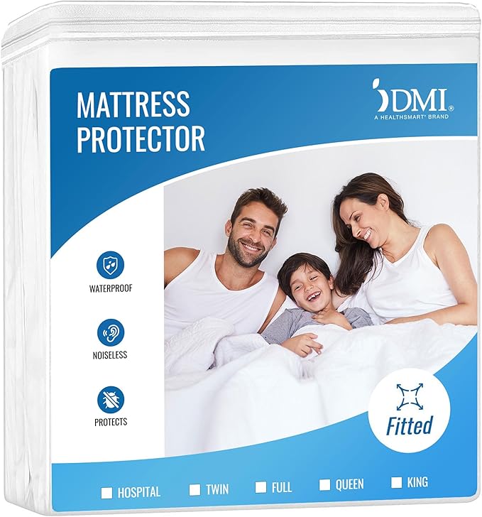DMI Waterproof Mattress Protector and Mattress Cover, Soft, Packaging may vary
