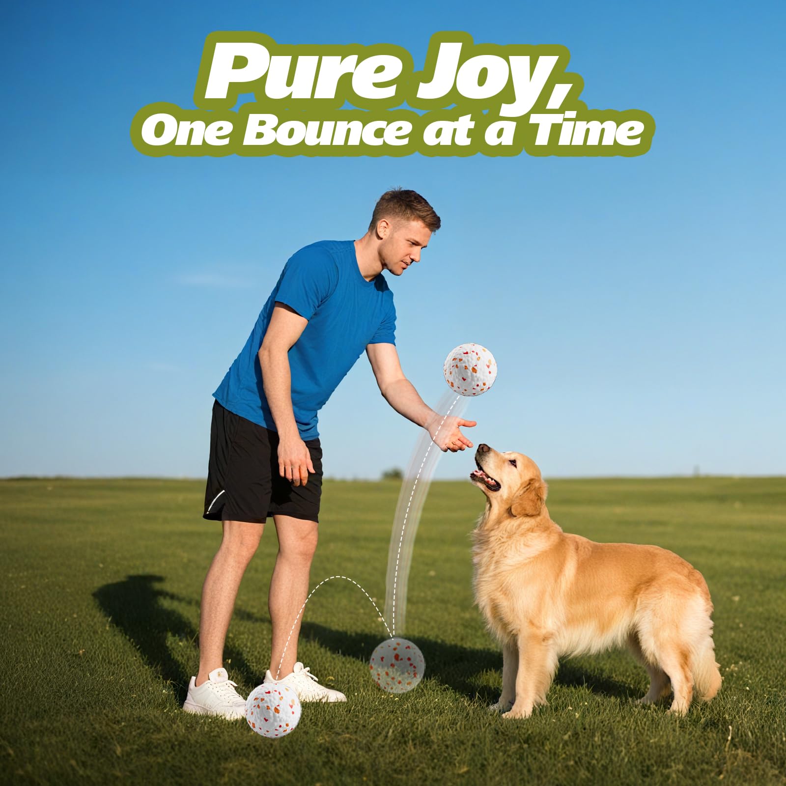 FOXMM E-TPU Dog Balls 3 Pack - Interactive Tennis Balls Alternative