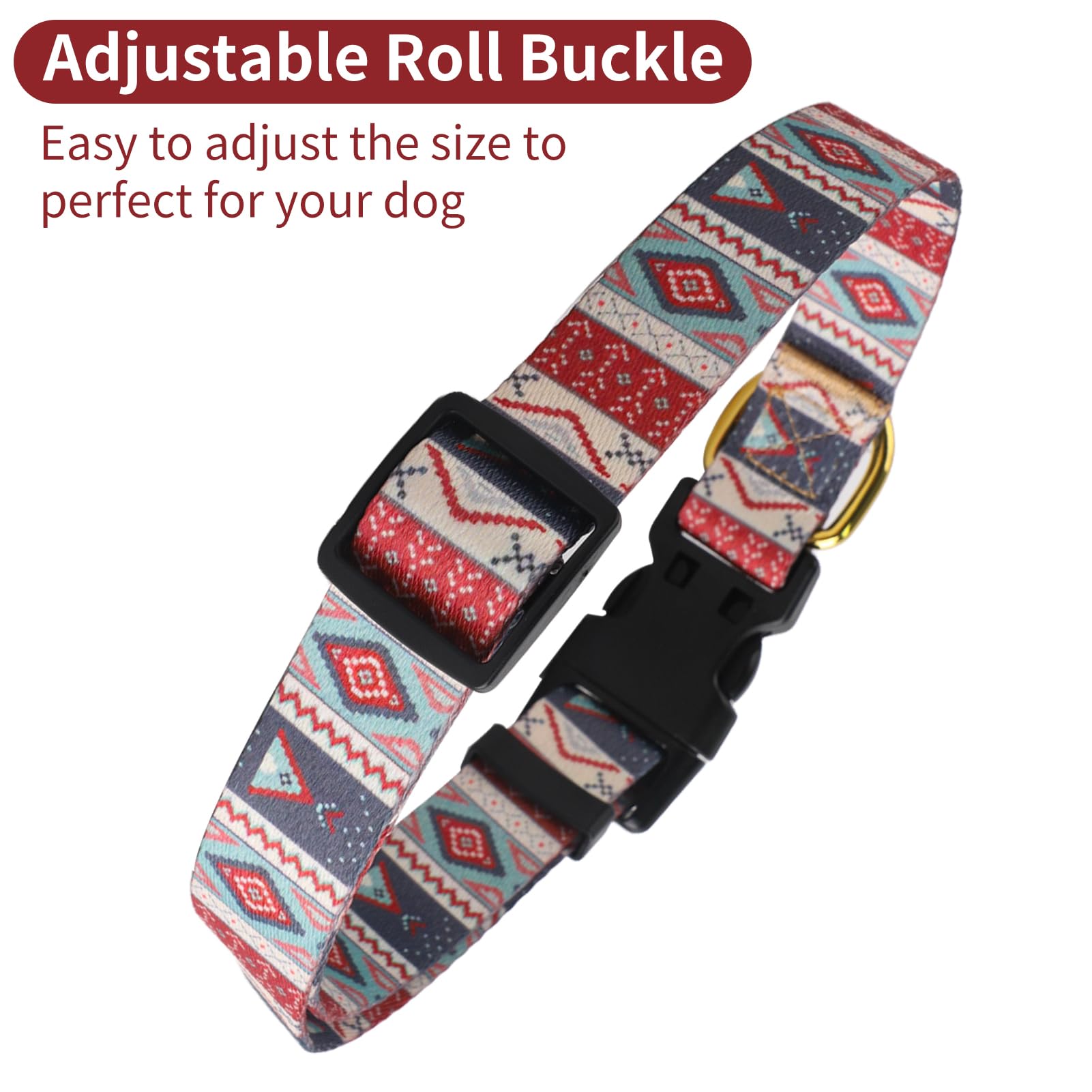 QQPETS Adjustable Soft Dog Collar: Print Flower Pink Multicolor Cute Patterns for XS Small Medium Large Pet Girl Boy Puppy Walking Running Training