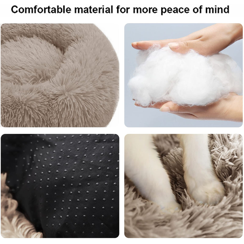 Nisrada Cat Beds for Indoor Cats,15.7 Inch Small Cats Beds, Washable-Round Pet Bed for Puppy and Kitten with Slip-Resistant Bottom