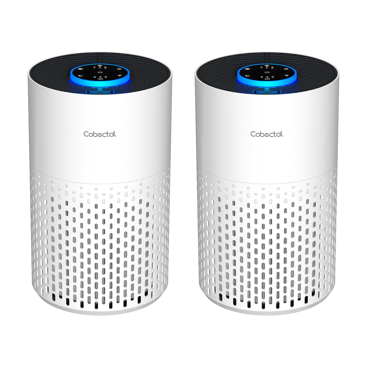 2 Pack Cobectal Air Purifiers for Home Bedroom with 3-in-1 Filter, Black
