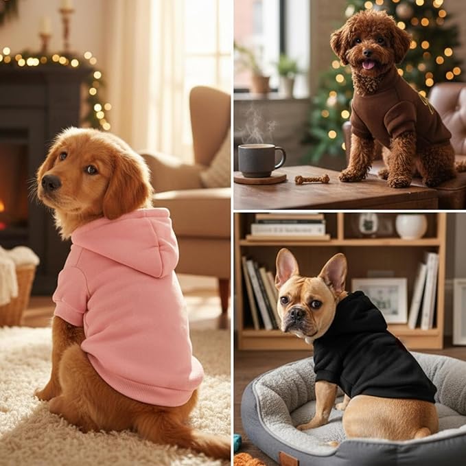 Personalized Name Dog Hoodie, Print Hoodies Pets Name, Custom Pet Memorial, Bright Puppy Sweatshirt, Customized Pet Clothes Warm Winter Outfit for Dogs, Gift for Dog Lovers Style 6