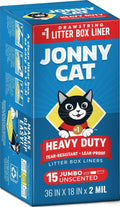 Jonny Cat Litter Box Liners: Heavy Duty - Tear & Leak Resistant - Drawstring Close - Jumbo, 5 Count