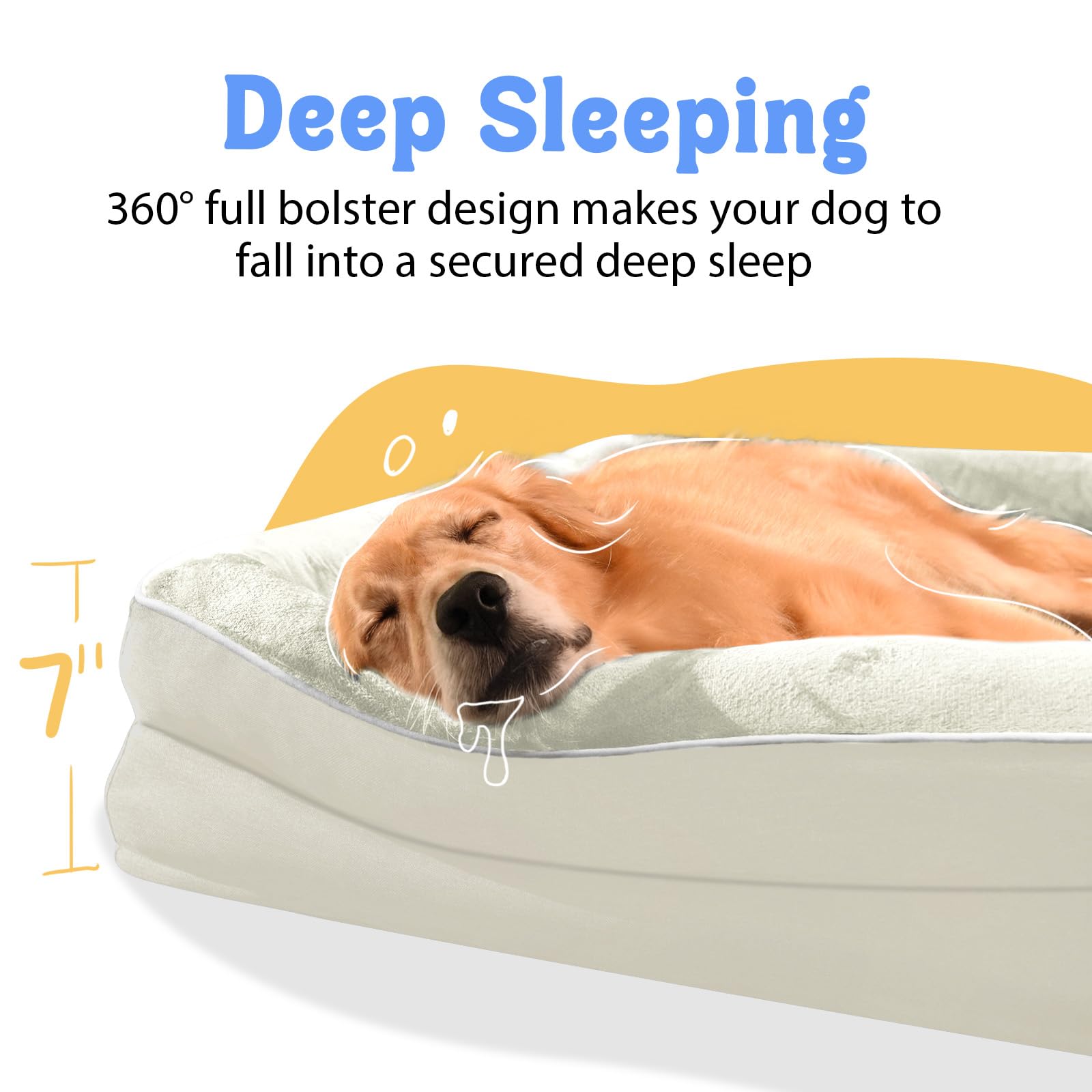 Chez Paw Orthopedic Waterproof Dog Bed for Medium and Large Dogs