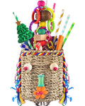 KATUMO Bird Toys, Parrot Grass Basket and Shredding Foraging for Parakeets, Cockatiels, Conures, Small and Medium Bird Cage Accessories