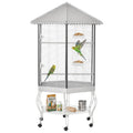 PawHut 44" Hexagon Covered Canopy Portable Aviary Flight Bird Cage With Storage