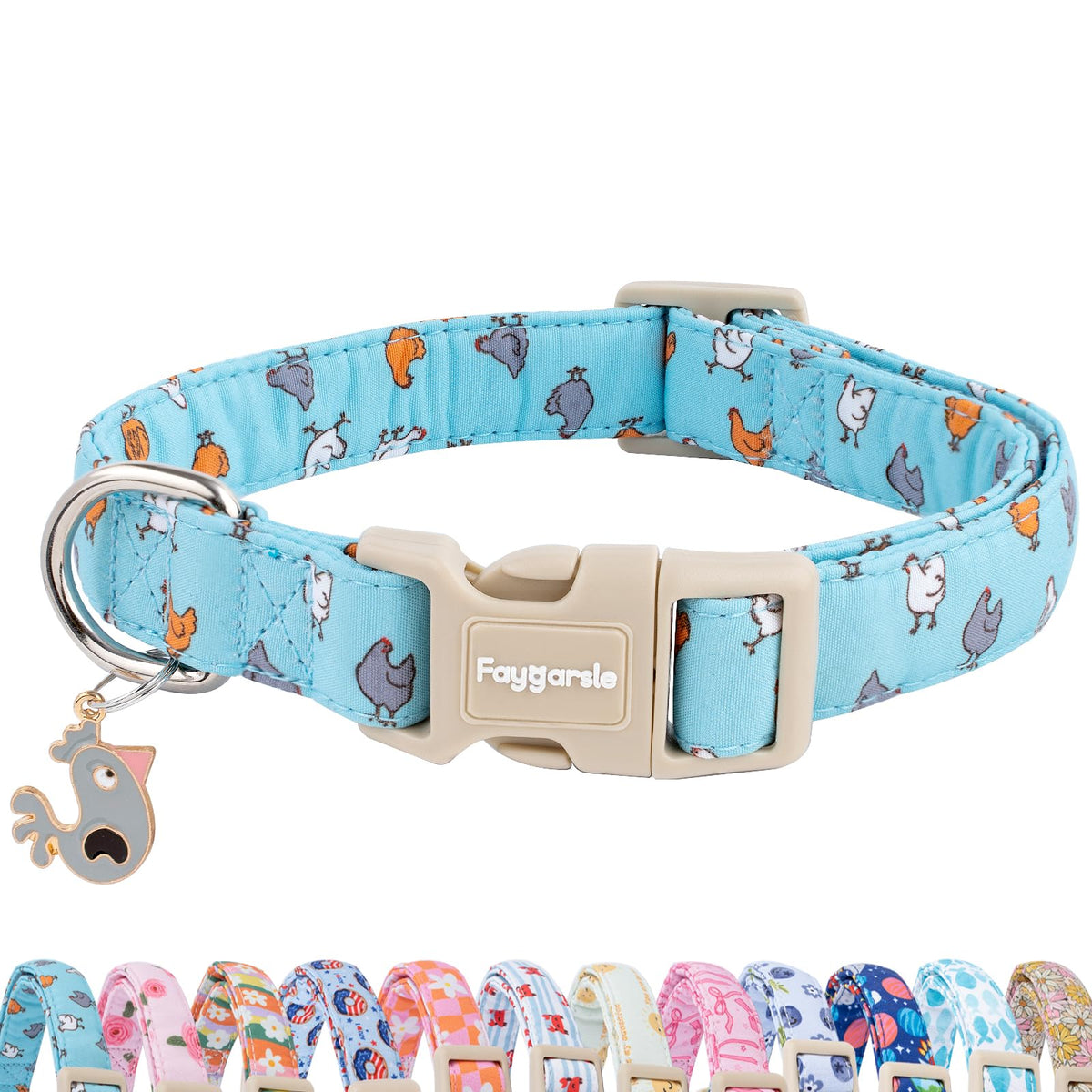 Faygarsle Fall Dog Collar Orange and Pink Pumpkin Pattern for Autumn S
