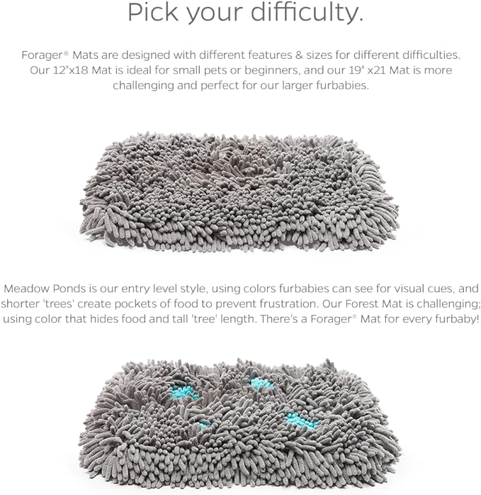 Pet Parents® Forager® Mats, Snuffle Mat for Dogs with SoftSnout & Non-Slip Backing Technology, Slow Feeder Dog Bowls & Snuffle Mat for Large Dogs and Small Dogs (Meadow 19")