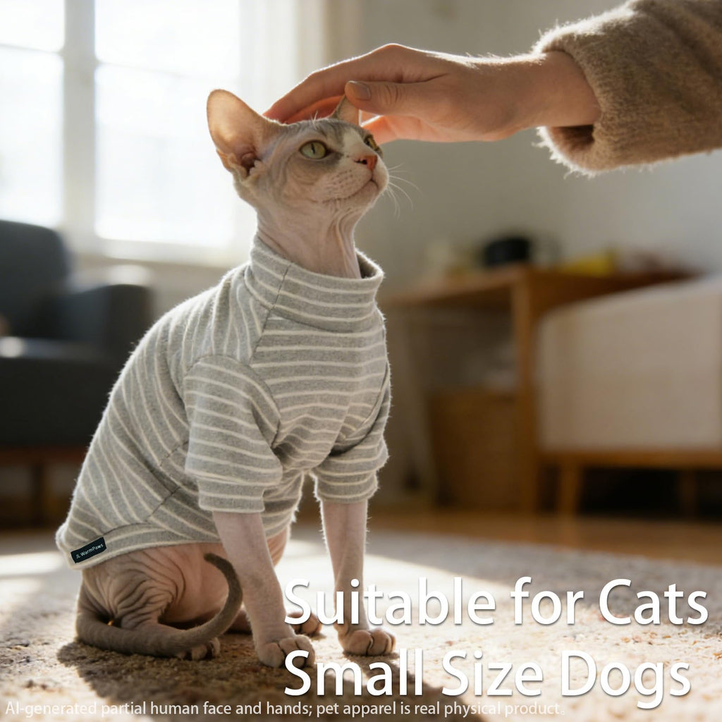 JL WarmPaws Sphynx Cat Clothes Fleece Cats&Small Dogs Pullover Sweater