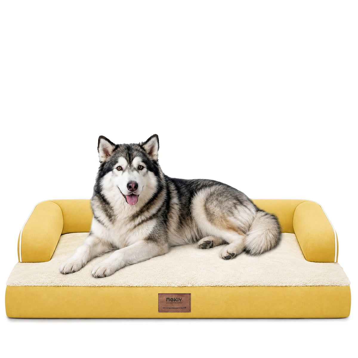 MEKIY Orthopedic Waterproof Dog Bed with Bolster for Extra Large Size Dogs