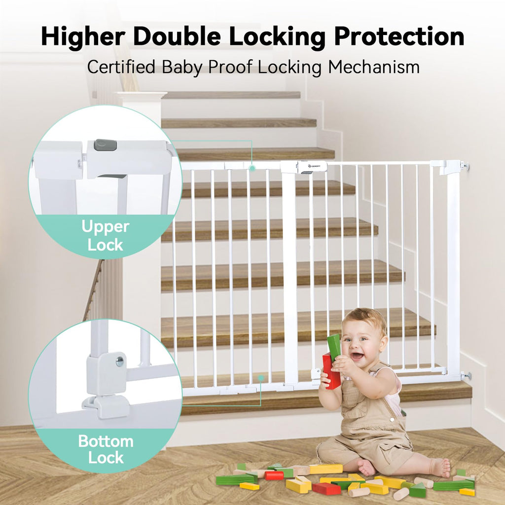 COMOMY 36" Extra Tall Baby Gate for Stairs, Fits 29.5" to 48.8" Openings