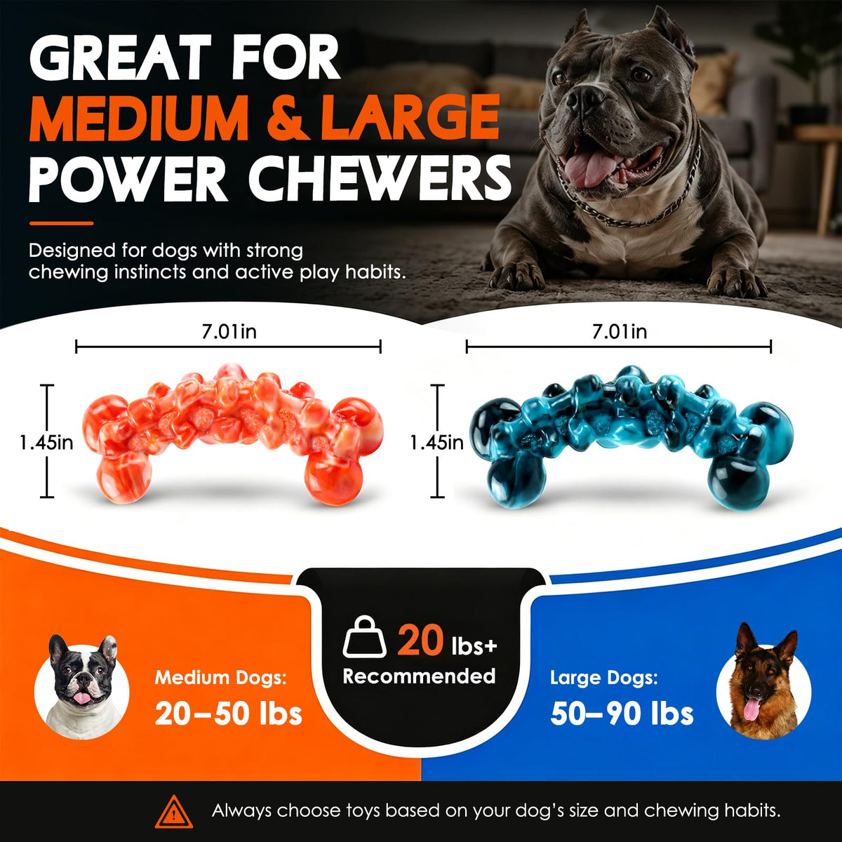 WOWBALA Dog Toys for Aggressive Chewers,Indestructible Dog Chew Toy