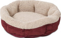 Petmate Aspen Pet Self Warming Round Bed, 19.5 Inches, Barn Red and Cream