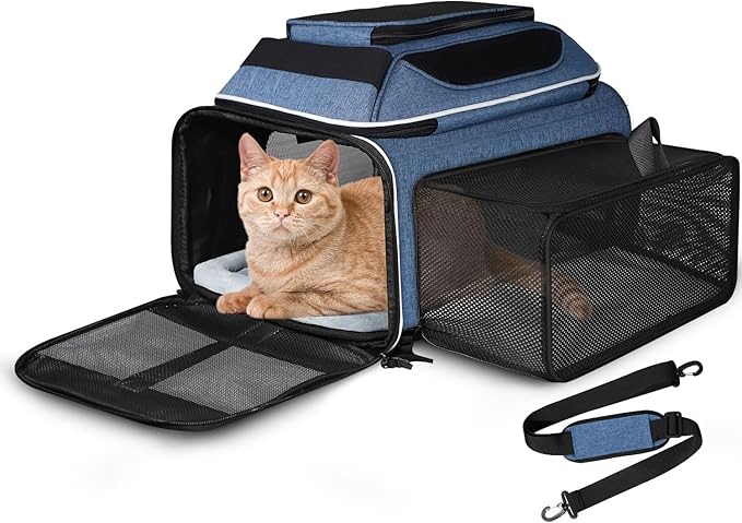 Petskd Top and Side Expandable Small Pet Carrier Airline Approved