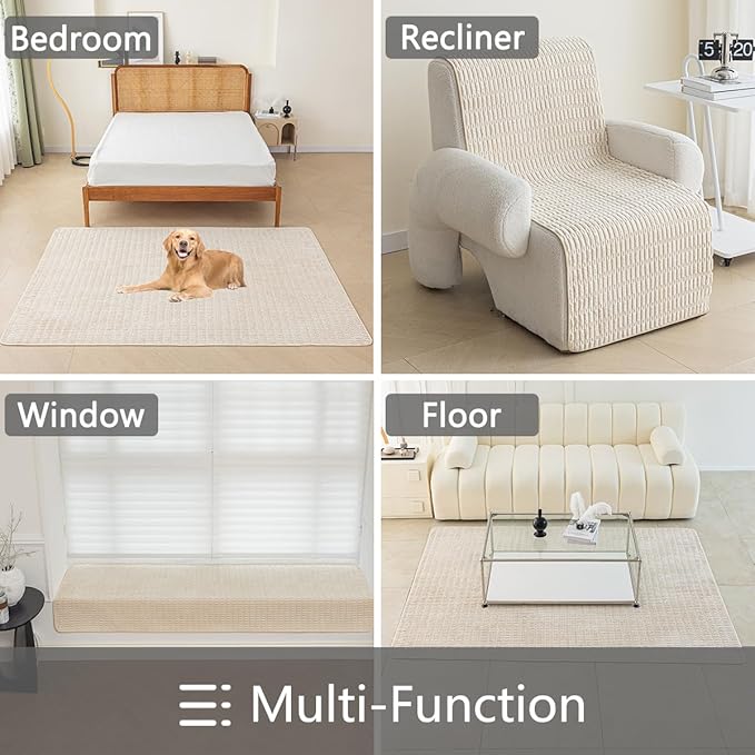Muamar Dog Bed Cover Sofa Protector,Anti Slip Waterproof Sofa Covers for Living Room Couch Covers,Sofa Mat,Seat Cover,Dog Mat,Pet Pad for Furniture 1 Piece (30x70 inch, Cream White)