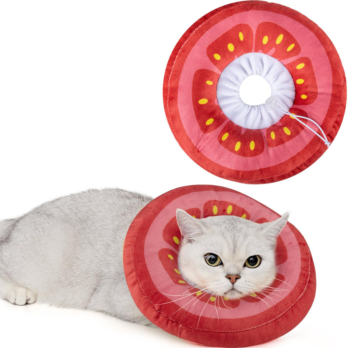 ANWA Adjustable Cat Cone Collar Soft, Cute Cat Donut Collar After Surgery