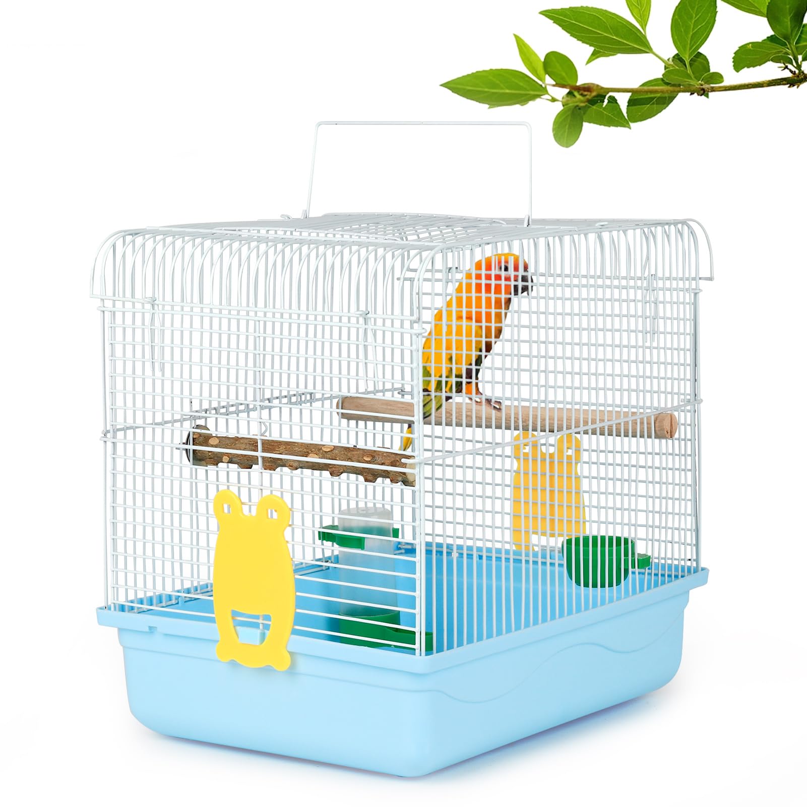 Small Bird Cage for Travel, Parrot Carrier with Handle 9.5"L x 12"W x 12"H