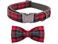 Elegant little tail Dog Collar with Bow, Cotton & Webbing, Bowtie Dog Collar, Adjustable Dog Collars for Small Medium Large Dogs and Cats