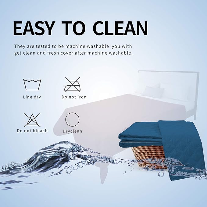 Easy-Going 100% Waterproof Dog Bed Cover, Non-Slip Pet Blanket for Furniture, Washable Couch Cover, Repleasement Sofa Cover (96x82 in,Peacock Blue)