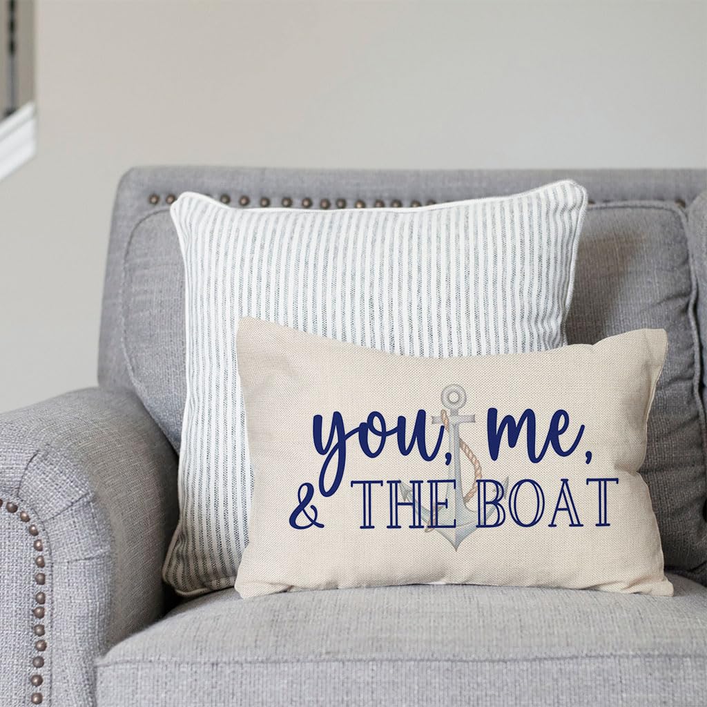 PANDICORN Lake Throw Pillow Cover 12x20 Inch, You Me and The Boat