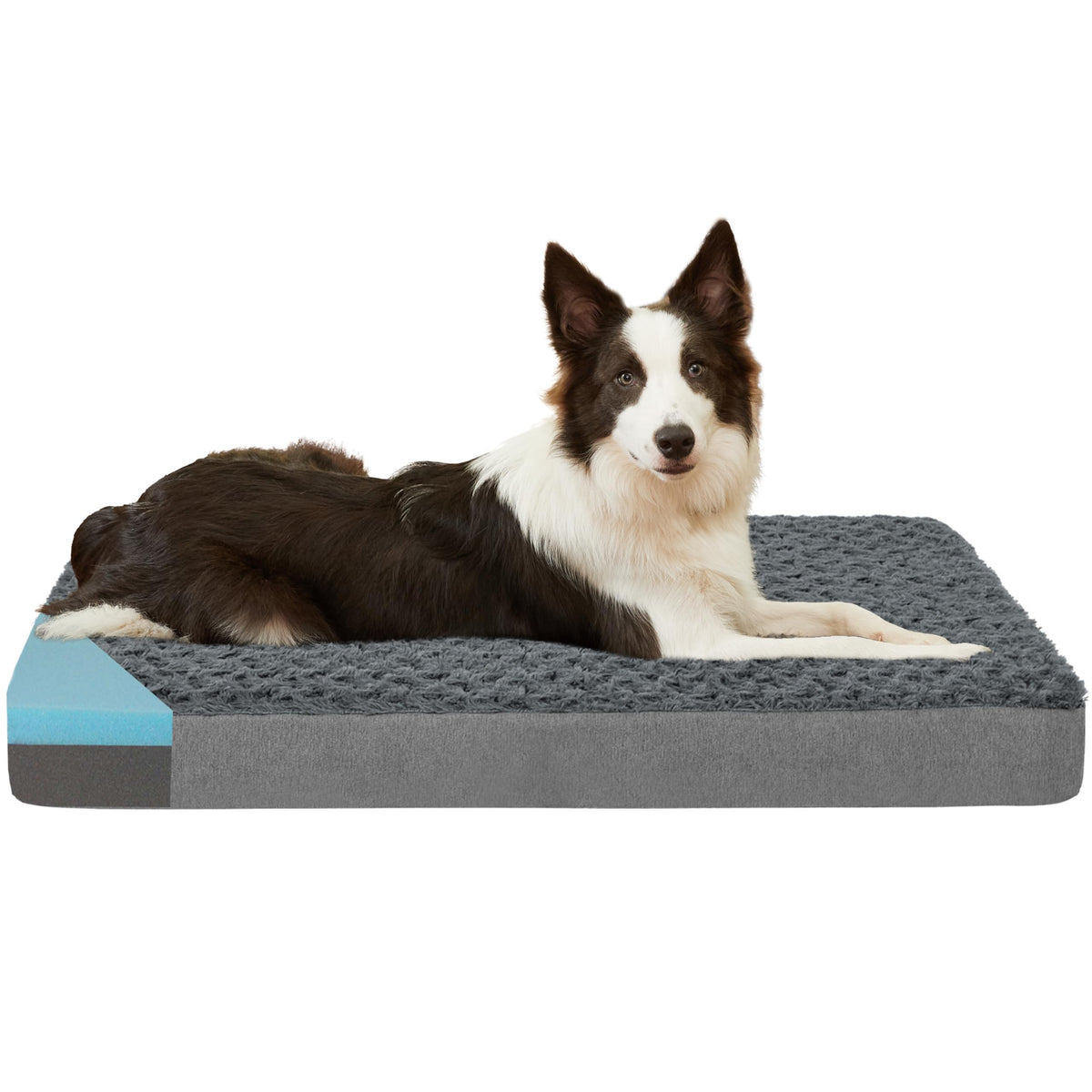 GOHOO PET Orthopedic Memory Foam Dog Bed, Cooling Dog Beds Waterproof Pet Bed for Crate with Removable Washable Cover, L(35inch,65Lbs)