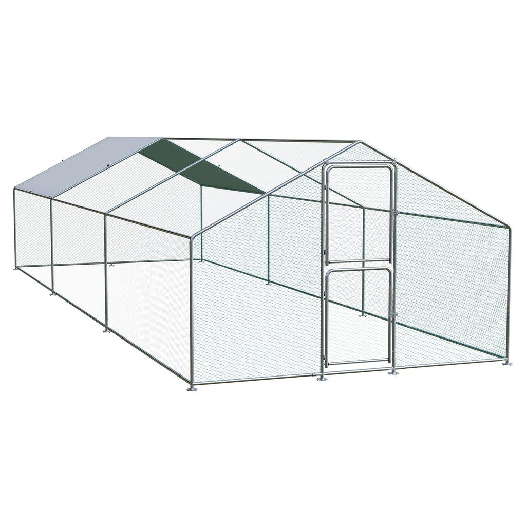 Airynee Large Chicken Coop, Chicken Coops for 30 Chickens, Chicken Runs for Yard with Water Poof & UV Resistance Cover, Spire Roof Chicken Coop Run with Double Lockable Doors for Outdoor Backyard