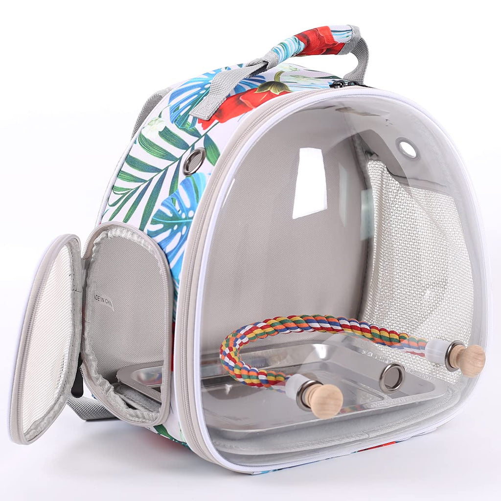 ORIZZP Bird Carrier Backpack with Rope Perch, Portable Bird Travel Carrier Backpack (Multi-Colored, Bird Carrier)