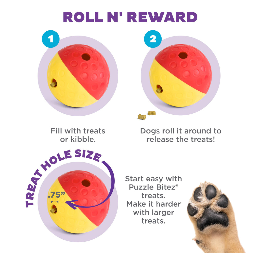 Outward Hound Nina Ottosson Treat Tumble Dog Toy Puzzle Ball, 5.8"