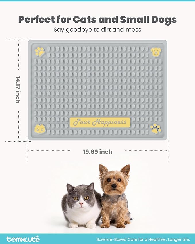 Tomxcute Cat Water Fountain Mat,Waterproof Non-Slip Pet Placemat,20 * 14"