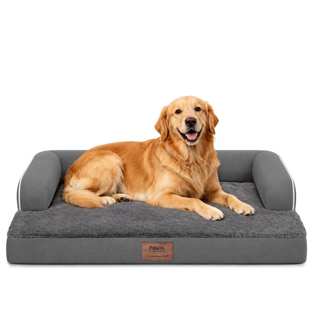 MEKIY Orthopedic Waterproof Dog Bed with Bolster for Extra Large Size Dogs