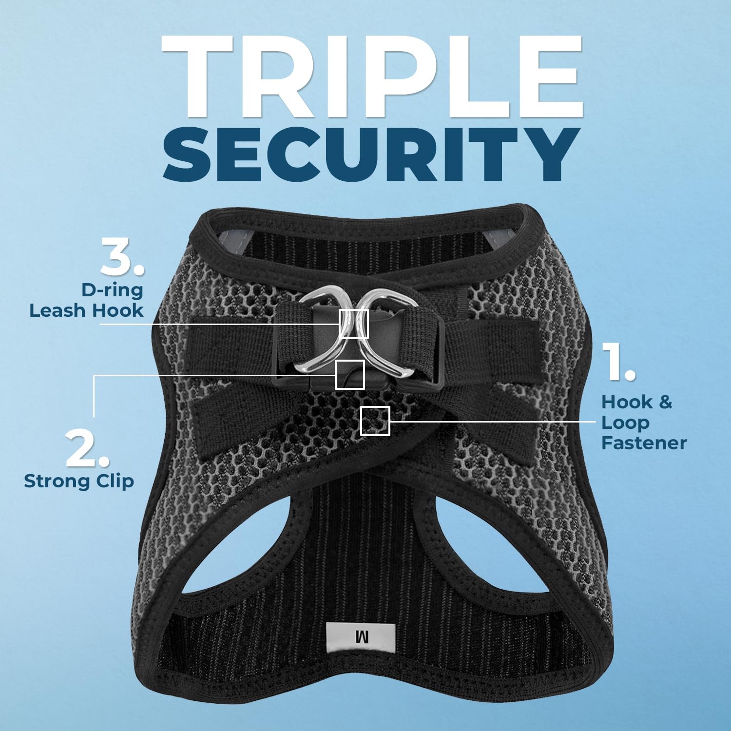 Best Pet Supplies Voyager Step-in Air All Weather Mesh Harness and Reflective Dog 5ft Leash Combo with Neoprene Handle, for Small, Medium and Large Breed Puppies - Gray 2-Tone, Medium