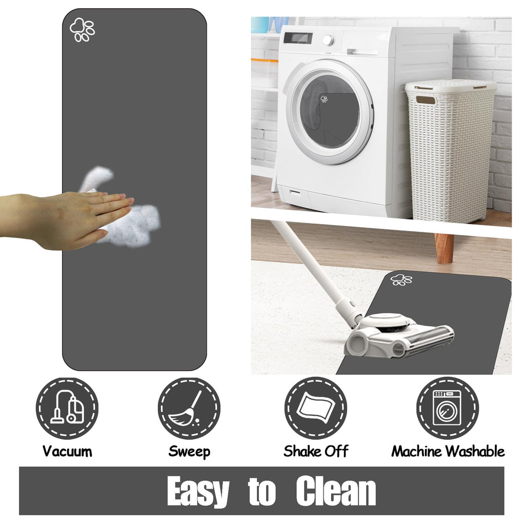 Large Pet Feeding Mat, 39.3"x15.7" Absorbent Quick Dry Dog Mat for Food and Water Bowl, Non Skid Cat Bowl Mat, No Stains for Pet Water Dispenser Pet Supplies for Messy Drinkers
