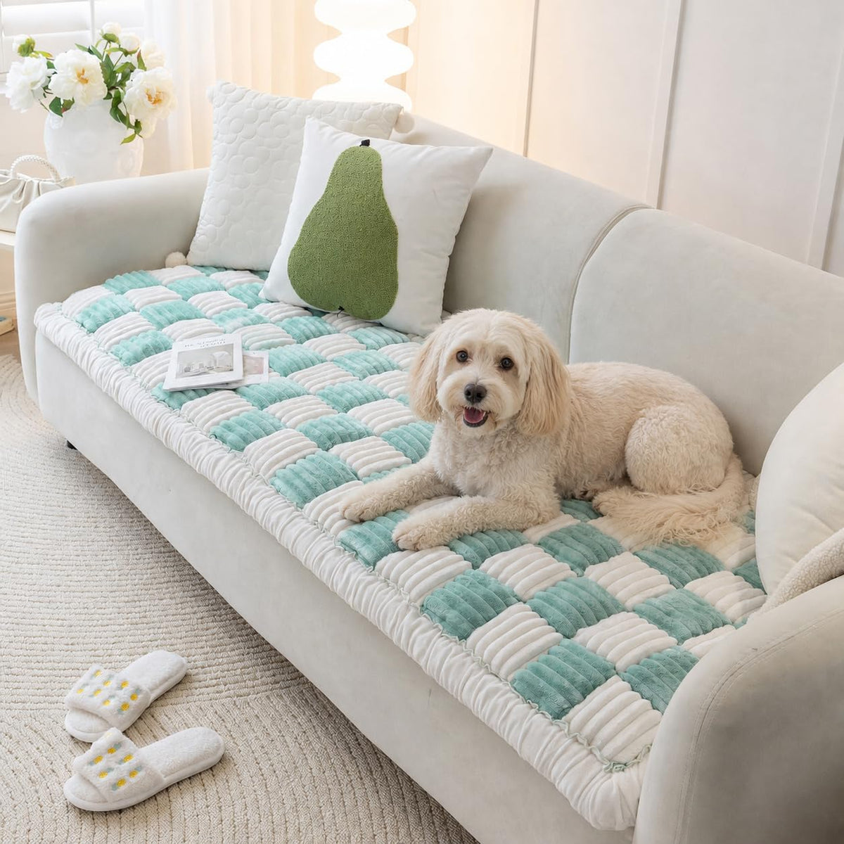 Dog Couch Cover Protector, Quilted Washable Non-Slip Sofa Mat for Pets