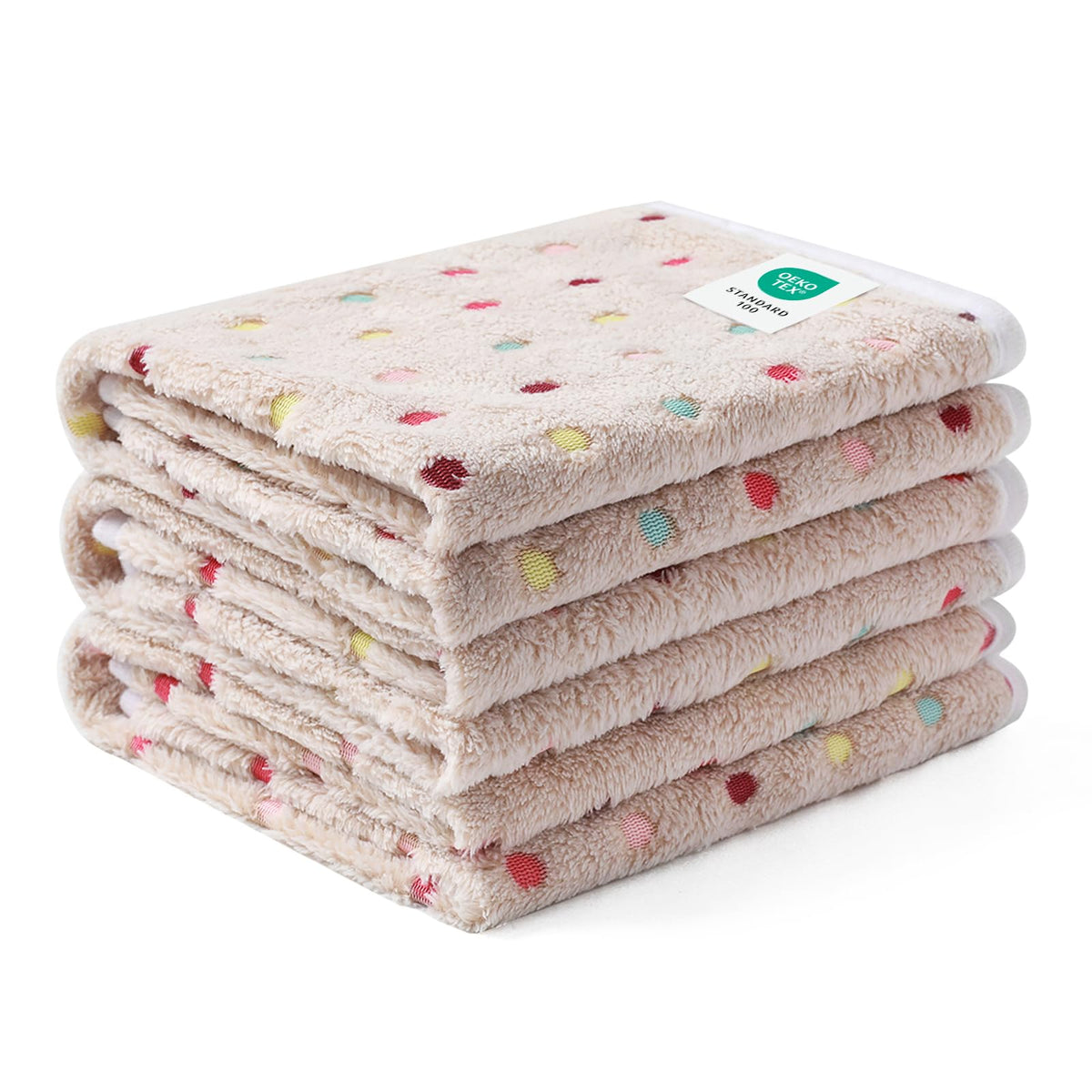 1 Pack 3 Blankets Super Soft Cute Dot Pattern Pet Blanket Flannel Throw for Dog Puppy Cat Blue/Purple/Grey Small
