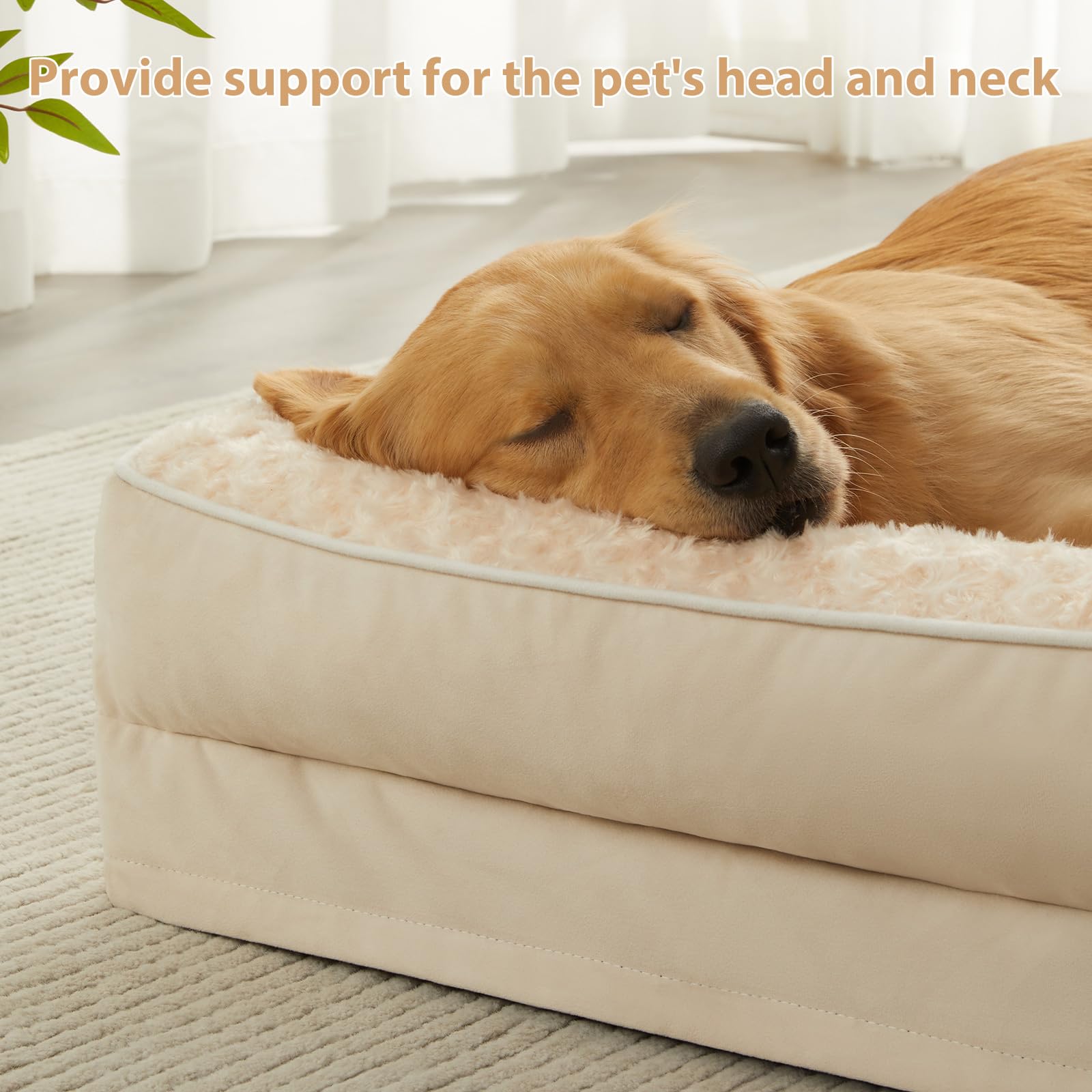 BFPETHOME Orthopedic Washable Dog Bed, Sleeping Couch for Large Senior Dogs