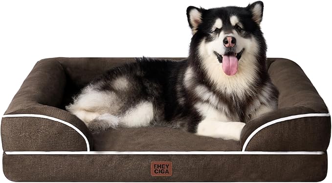 EHEYCIGA Orthopedic XXL Dog Bed, Waterproof Washable XL Big Pet Bed 48" — 48.0"l X 35.0"w X 8.0"th