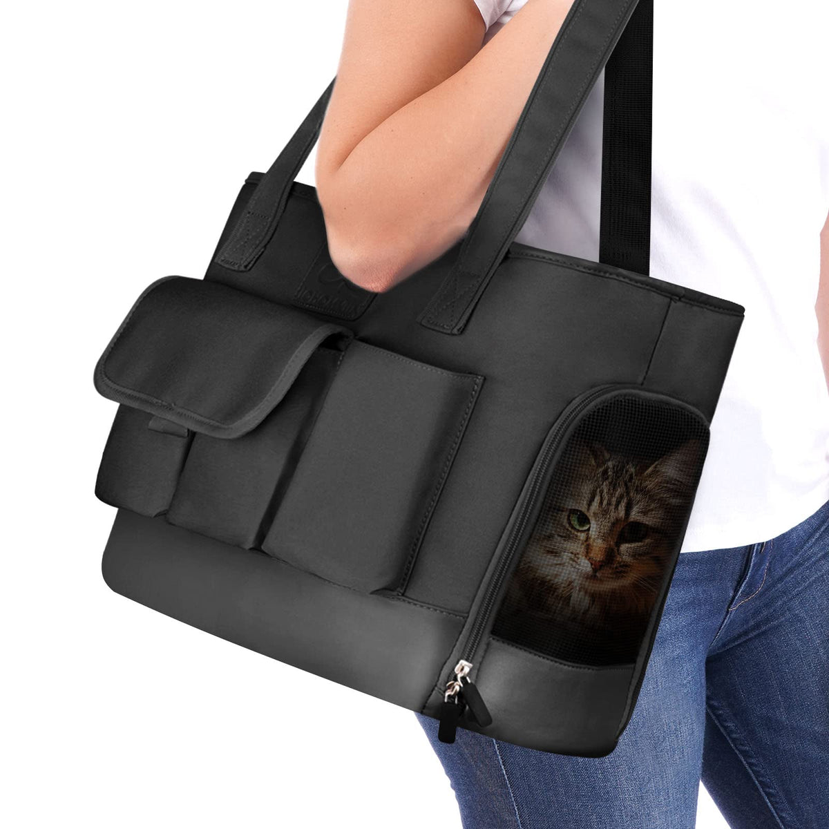 Johomviin Dog Carrier, Cat Carrier, Pet Carrier, Foldable Waterproof Premium Oxford Cloth Dog Purse, Portable Bag Carrier for Small to Medium Cat and Small Dog