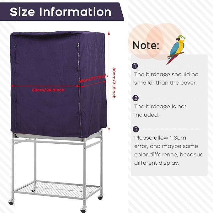 QBLEEV Birdcage Covers, Breathable Universal Bird Parrot Cage Cover Shade