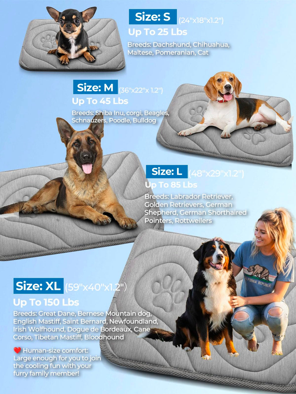 Pawhoo Reversible Dog Cooling Mat for Small Dogs 24"x18" — Thick & Durable Orthopedic Breathable 3D Mesh, Cool-Feel Arc-Chill Fiber (Q-Max>0.5) & Soft Velvet, Machine Washable, Cool Gray