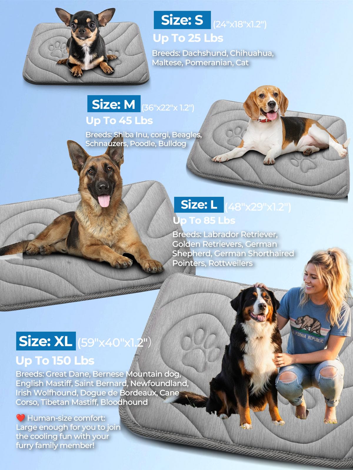 Pawhoo Reversible Dog Cooling Mat for Small Dogs 24"x18" — Thick & Durable Orthopedic Breathable 3D Mesh, Cool-Feel Arc-Chill Fiber (Q-Max>0.5) & Soft Velvet, Machine Washable, Cool Gray