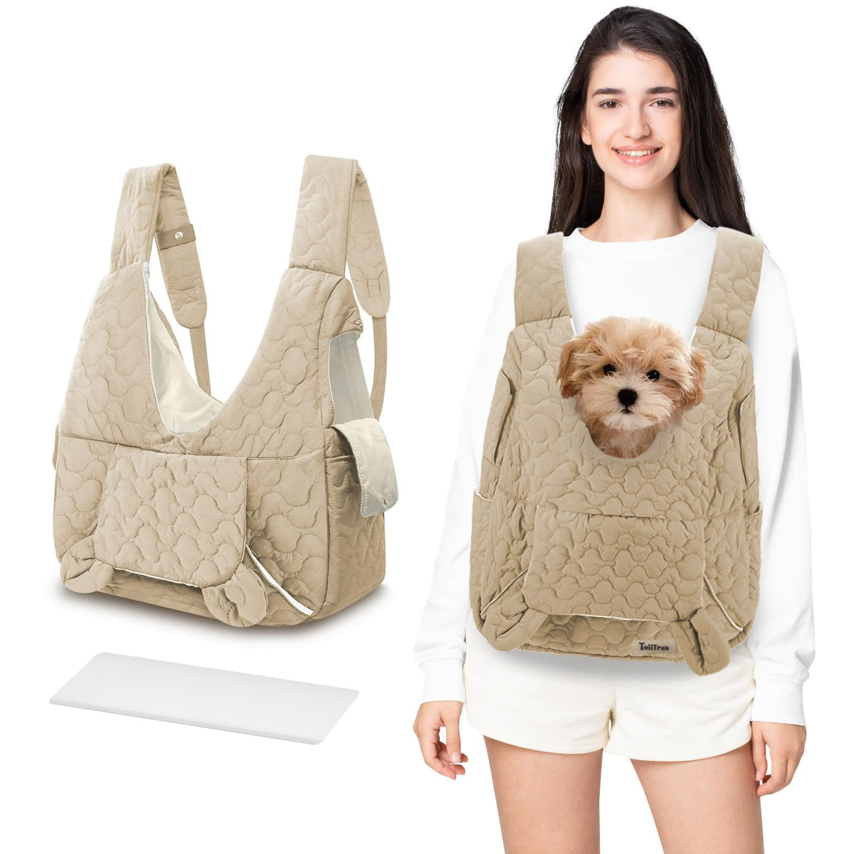 JourCraf Pet Carrier Backpack, Adjustable Pet Front Cat Dog Carrier Backpack Travel Bag for Small Medium Dogs Cats and Rabbits, Safety Strap with Removable Bottom Plate for Camping Hiking Traveling