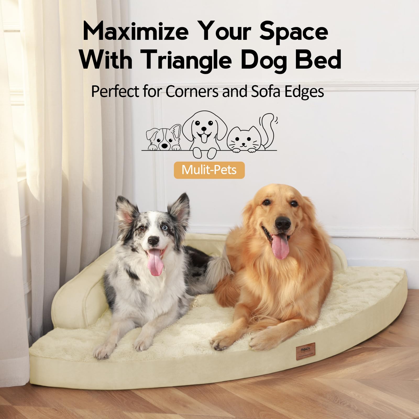 MEKIY Orthopedic Waterproof Dog Bed with Sides for Large Sizes Dogs