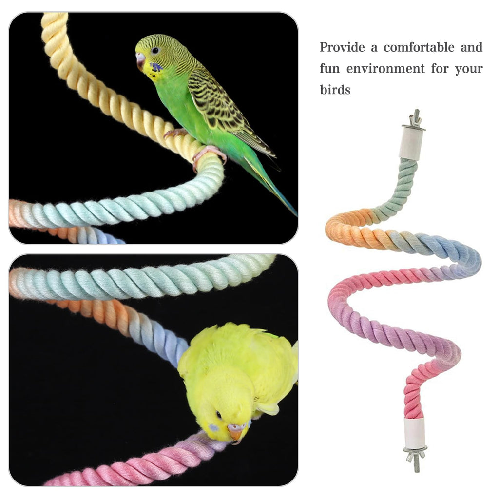 3pcs Gradient Colorful Bird Rope Perch Stand