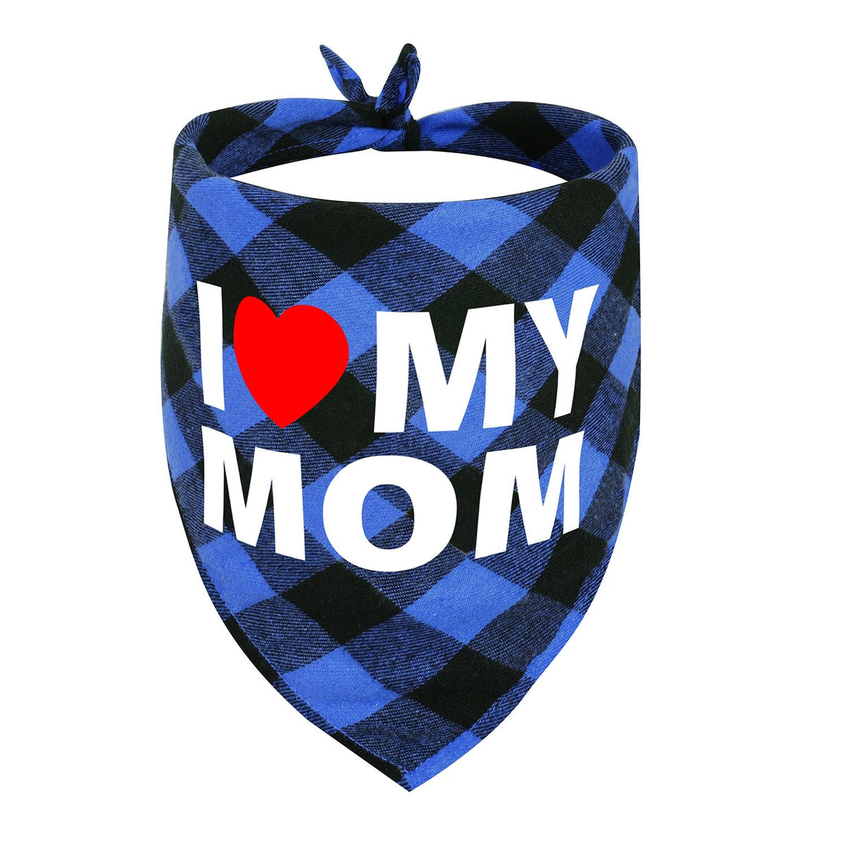 GreenJoy Cute Plaid Dog Bandana – Washable Pet Triangle Scarf for Small, Medium, Large Dogs and Cats, Adjustable Pet Accessory for Birthday, Wedding and Christmas (Blue (I Love My Dad), Small)