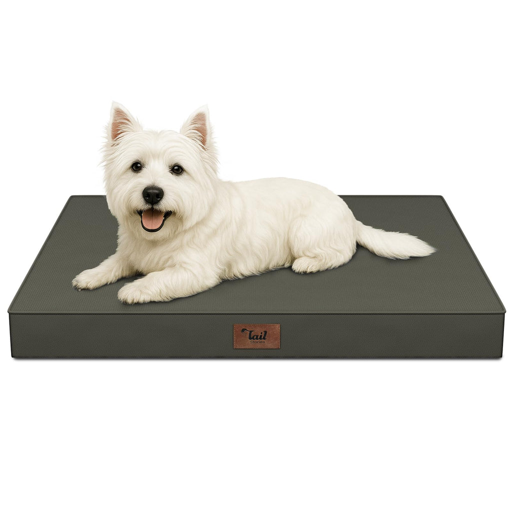 Tail Stories Waterproof Orthopedic Dog Crate Bed for Small Dogs & Cats