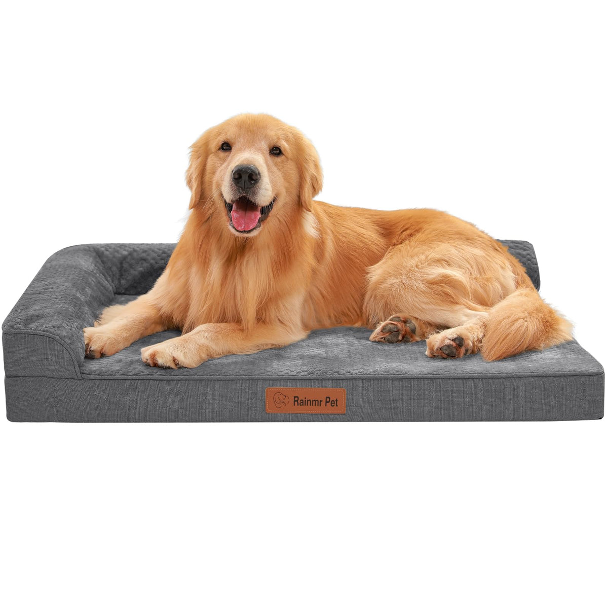 Rainmr Waterproof Dog Bed for Small Dogs - Orthopedic Memory Foam Puppy Couch Sofa, Removable Cover & Anti-Slip Bottom, 36x27 Inches, Brown