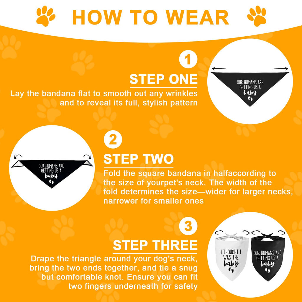 Baby Security Dog Bandana - Pregnancy Reveal Accessory for Dogs, Pets Triangle Scarf for Small Medium Large Dogs, Baby Announcement Pet Scarf Pet Accessories for Dog Lovers, 2 Packs
