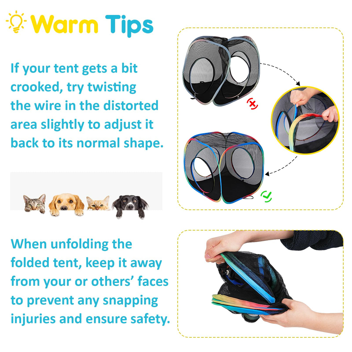 Outdoor Cat Enclosure 4-in-1 Portable Tunnels with Tent Cube Pop up Catio